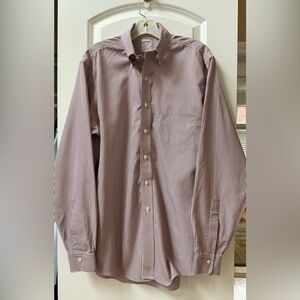 Brooks Brother Burgundy Stripe Dress Shirt